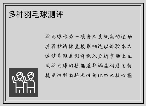 多种羽毛球测评